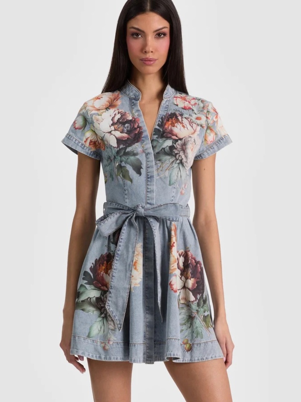 Alice + Olivia LUCY MINI DENIM SHIRT DRESS